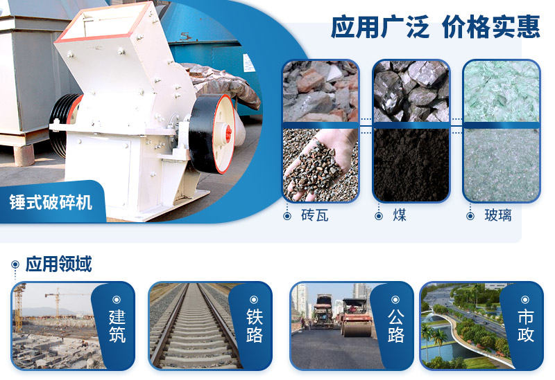 錘式破碎機應用于一百多種物料 錘式破碎機應用于一百多種物料